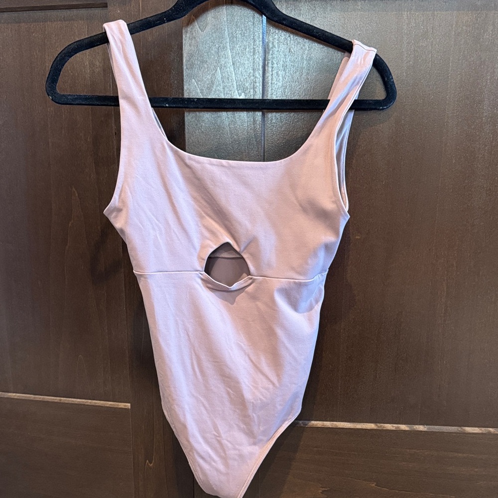 Abercrombie & Fitch Light Pink Bodysuit with Cut-Out